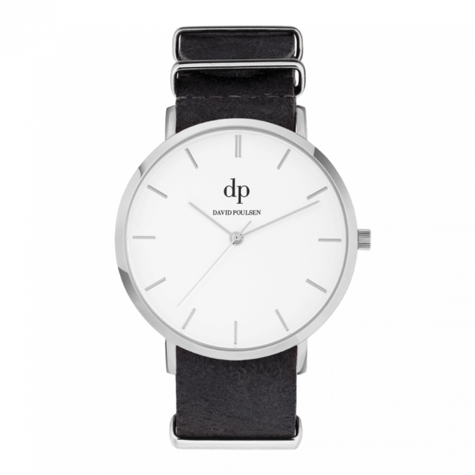 David Poulsen Uhr – Modern Graphite Nr. 0 – Silber